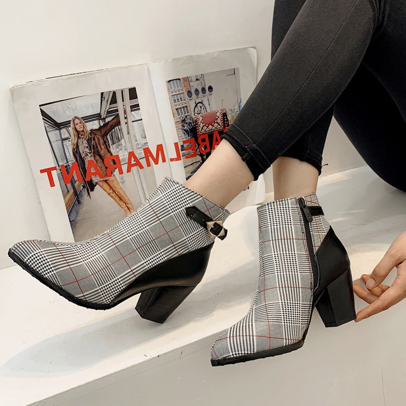 Women's Chunky Heel Short Boots